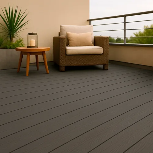 Harte flooring deck wpc coextrusion griscementona mockup