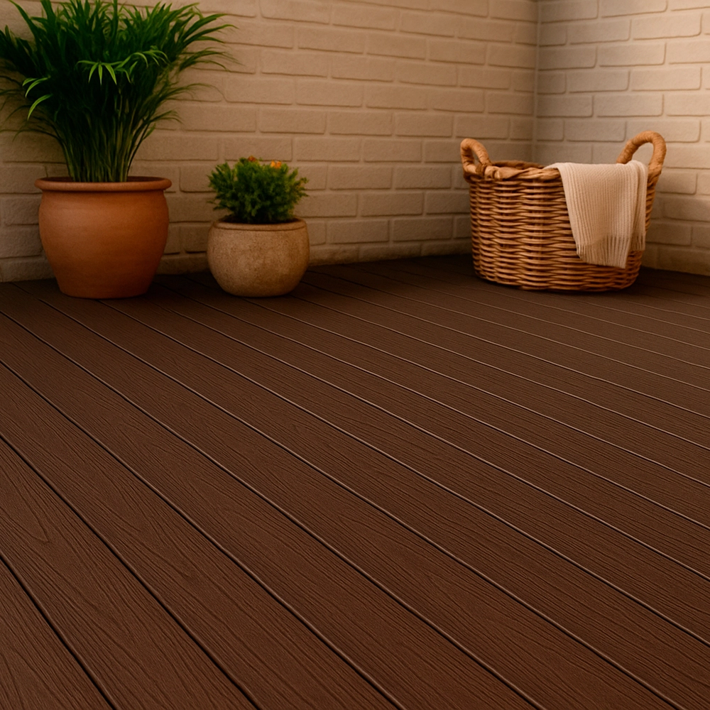 Harte Flooring deck wpc veteado marronoscuro mockup