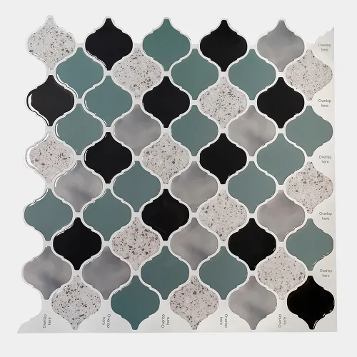 Harteflooring stickers3d ogee verdesyblancos frente gris.webp