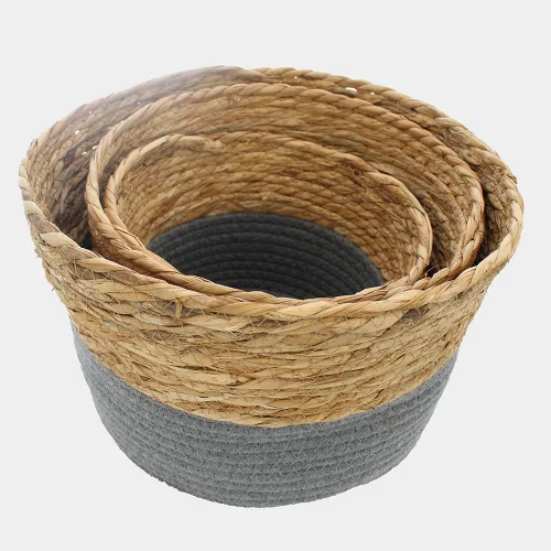 Tase set cesto de fibra bohemio natural grey x 3 unidades 7158 gris.webp