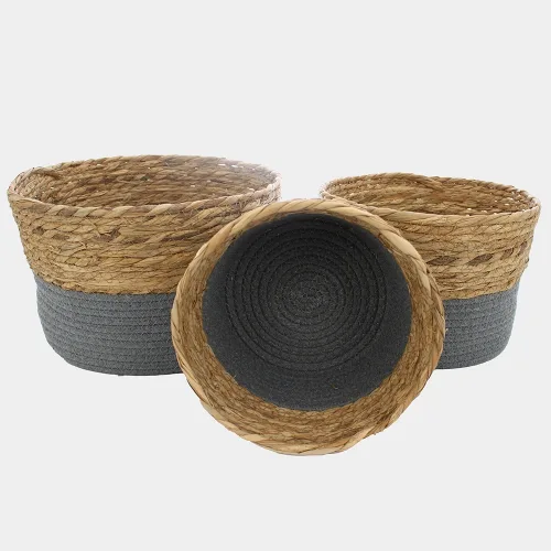 Tase set cesto de fibra bohemio natural grey x 3 unidades 7162 gris.webp